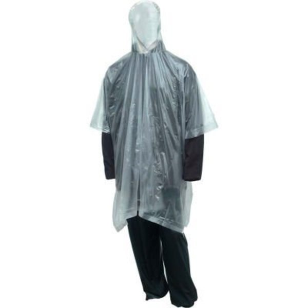 Tingley Rubber Tingley® P68800 Hooded Poncho, Side Snaps, 50" x 80", Retail Packed, Clear, One Size P68800.EA